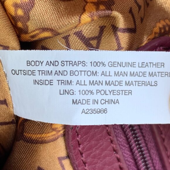 Tignanello Expandable Burgundy Genuine Suede Shoulder Bag - Picture 16 of 16